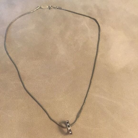 $8 or 3/$15. Silvertone Snakechain Necklace - Picture 1 of 9